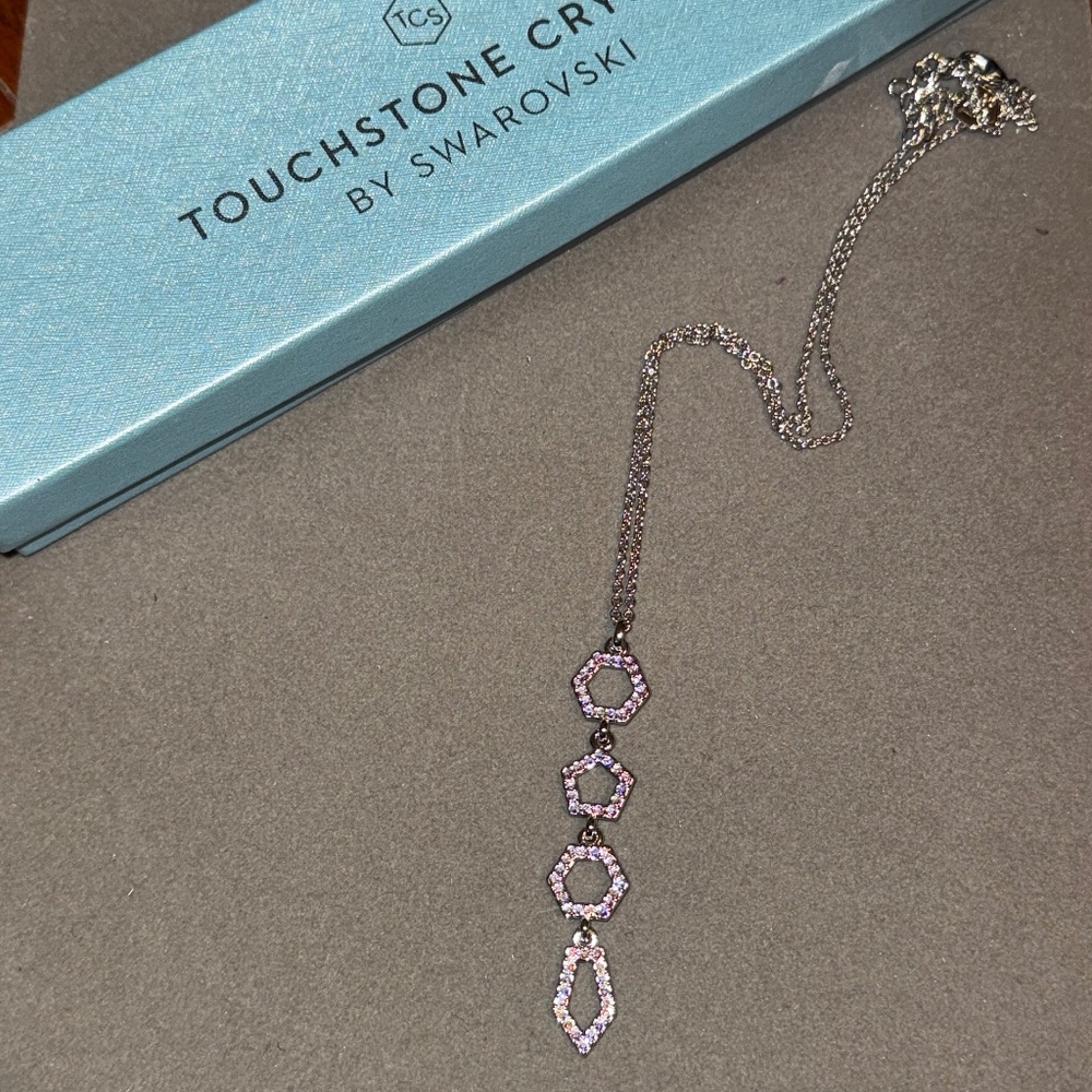 Touchstone Crystal by Swarovski Poly Pendant Necklace Aurore Boreale Crystal